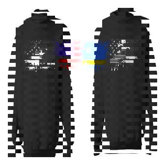 Curacao & USA Together Half American Half CuraçAoan Sweatshirt Unisex | Mazezy