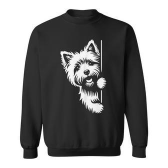 Cute Cairn Terrier Dog Peering Graphic Sweatshirt - Thegiftio UK