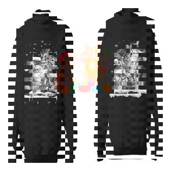 Cute Cat Christmas Tree Santa Xmas Lights Cats Kitten Lover Sweatshirt - Thegiftio