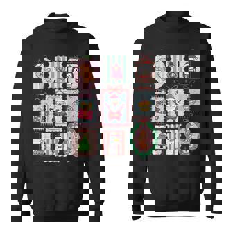 Cute Christmas Collage Pink Knit Santa Snowman Reindeer Sweatshirt Unisex | Mazezy