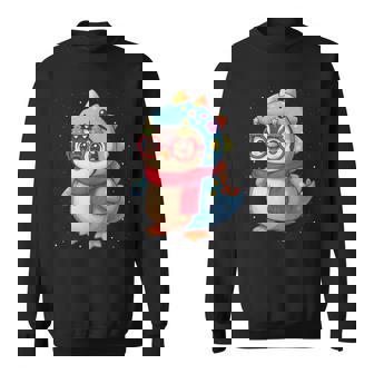 Cute Christmas Penguin Dinosaur Costume Winter Holiday Sweatshirt | Mazezy