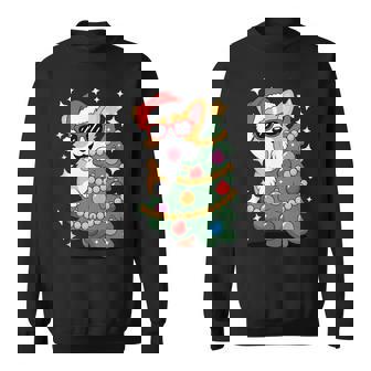 Cute Corgi In Santa Hat With Christmas Tree And Ornaments Tank Top Sweatshirt Unisex | Mazezy