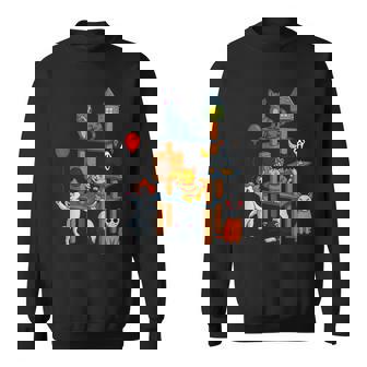 Cute Creepy Cat Horror Movie For Halloween Sweatshirt - Monsterry