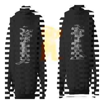 Cute Dog Listening To Music – Chill Puppy With Headphones Sweatshirt | Mazezy