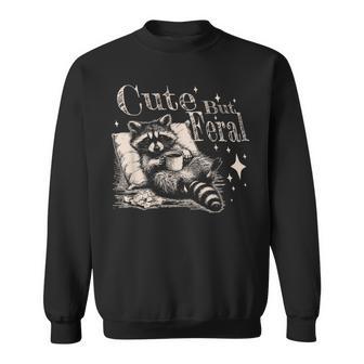Cute But Feral Raccoon Graphic Sweatshirt - Thegiftio UK