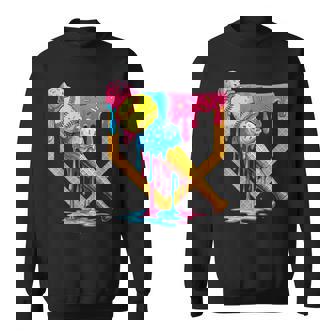 Cute Ice Cream Softball Home Plate Drip Game Day Softball Sweatshirt | Seseable FR