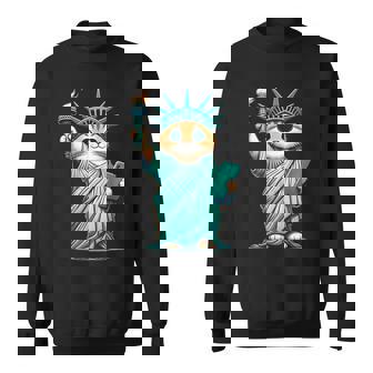 Cute Kawaii Cat Statue Of Liberty I Love New York Nyc Sweatshirt - Thegiftio