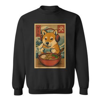 Cute Kawaii Gamer Shiba Inu Ramen Retro Japanese Gaming Sweatshirt - Thegiftio