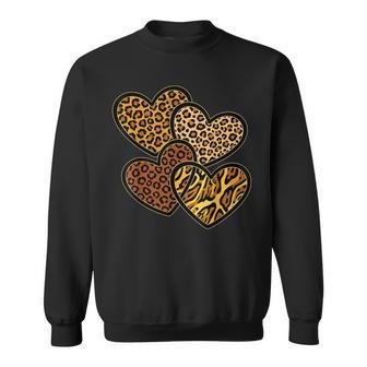 Cute Leopard Cheetah Hearts Animal Print Sweatshirt - Thegiftio UK