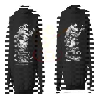 Cute Opossum Or Possum Playing The Banjo Instrument Sweatshirt - Monsterry