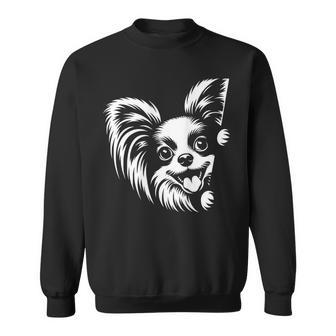 Cute Peeking Papillon Dog Graphic Sweatshirt - Thegiftio UK
