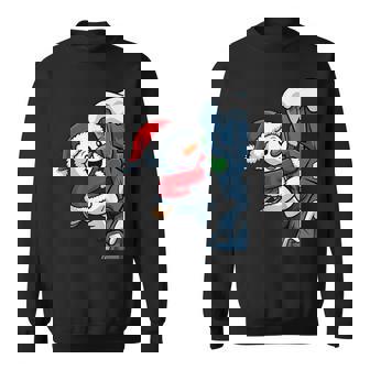 Cute Snowman Santa Hat Rock Climbing Christmas Winter Time Sweatshirt Unisex | Mazezy