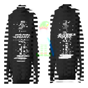 Cute Snowy Xmas Skateboarder Elf Matching Family Christmas Tank Top Sweatshirt Unisex | Mazezy