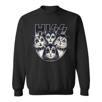 Cute Hiss Cats Rock Kittens Kitty Rocking Music Cat Lovers Sweatshirt - Thegiftio UK