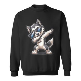 Dab Alaskan Husky Dancing Dabbing Dog Sweatshirt - Thegiftio UK