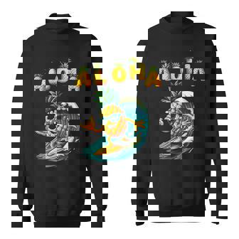 Dabbing Pineapple Sunglasses Aloha Beaches Hawaii Hawaiian Sweatshirt - Thegiftio