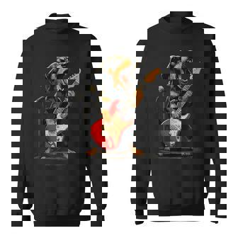Dachshund Dog Guitar Rock And Roll Weenie Dog Sweatshirt | Seseable FR