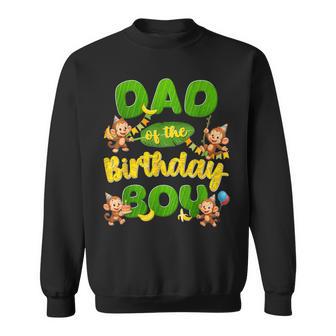 Dad Of The Birthday Boy Monkey Family Matching Party Sweatshirt - Thegiftio UK