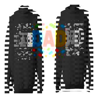 Dad Building Bricks Blocks Master Builder Father's Day Men Sweatshirt | Seseable UK