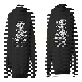 Dalmatian Weightlifting Bodybuilder Workout Gym Dog Lover Sweatshirt Unisex | Mazezy