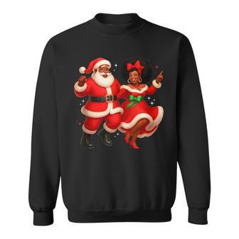 Dancing African Santa Mr Mrs Claus African American Xmas Sweatshirt - Thegiftio UK