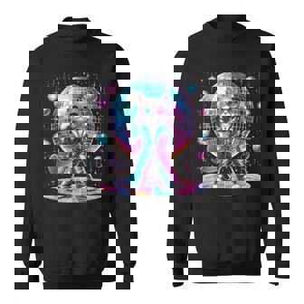 Dancing Cat Disco Ball Kitten Kitty Lover Party Animal Sweatshirt | Mazezy