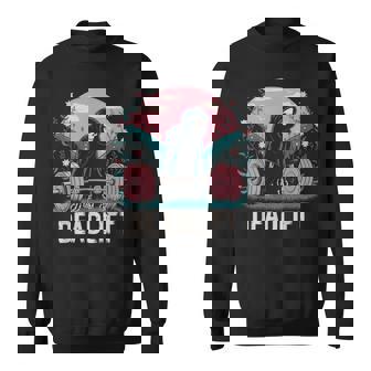 Deadlift Skeleton Fitness Goth Tarot Card Gym Workout Sweatshirt - Monsterry