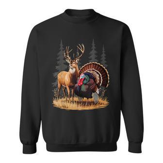 Deer And Turkey Cool Hunt Hobby Hunting Wildlife Hunter Sweatshirt | Mazezy