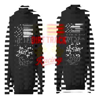 Dirt Track Racing American Flag Motorsport Tank Top Sweatshirt Unisex | Mazezy