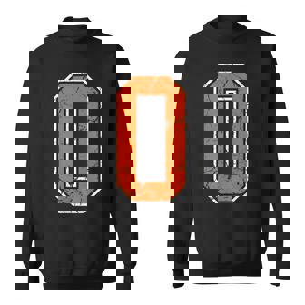 Distressed Orange Number 0 Jersey Player Uniform 0 Sweatshirt Unisex | Mazezy