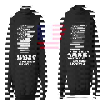 Distressed Patriotic USA Flag Caraway Arkansas Sweatshirt Unisex | Mazezy