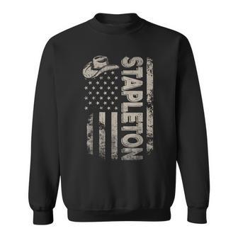 Distressed Stapleton Name Personalized 80S 90S Vintage Sweatshirt - Seseable