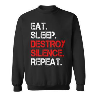 Distroy Silence Music Drummer Drums Lover Sweatshirt Unisex | Mazezy