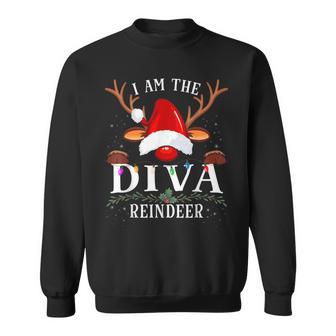 I Am The Diva Reindeer Christmas Family Sweatshirt - Thegiftio UK