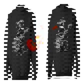 Divertido Diseño De Labrador Negro Tocando La Guitarra Para Los Amantes De La Música Camisa de entrenamiento - Regaloses