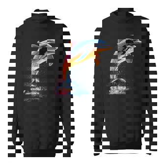 Dolphin Diver Clever Dolphins Ocean Cute Dolphin Sweatshirt Unisex | Mazezy