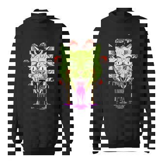 Dripping Cat Mushroom Creature Graphic Sweatshirt Unisex | Mazezy