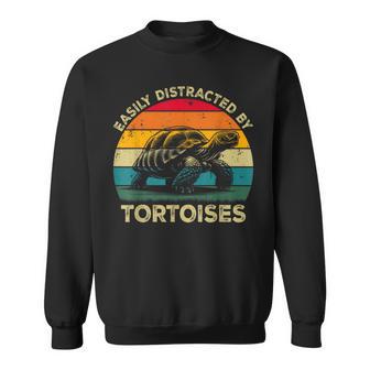 Easily Distracted By Tortoises Cute Tortoise Lovers Sweatshirt - Thegiftio UK