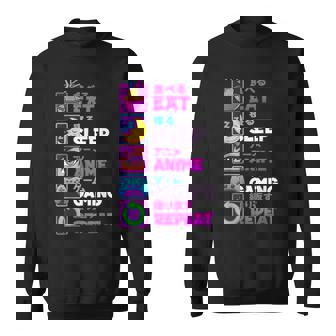 Eat Sleep Anime Gaming Repeat Kawaii Otaku Anime Manga Sweatshirt | Mazezy