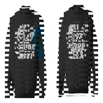 Eat Sleep Hockey Repeat Ice Hockey Player Stuff Christmas PJ Sweatshirt Unisex | Mazezy