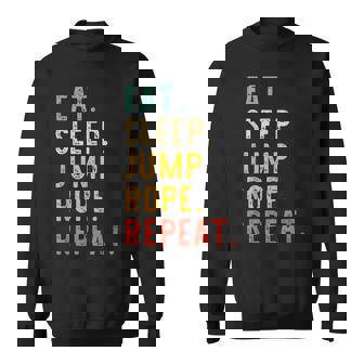 Eat Sleep Jump Rope Roping Jumping Skipping Retro Vintage Sweatshirt Unisex | Mazezy