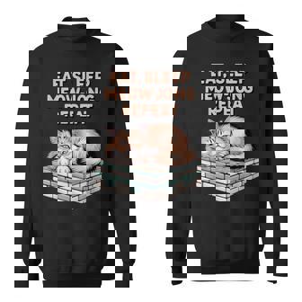 Eat Sleep Meow Jong Repeat Mahjong Player Cute Cat Tiles Sweatshirt Unisex | Mazezy