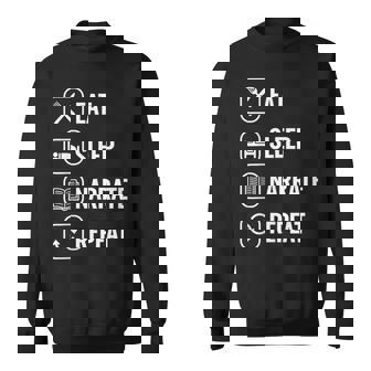 Eat Sleep Narrate Repeat Classical Education Homeschool Sweatshirt - Monsterry