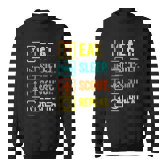 EAT Sleep Scout Repeat Scouting Vintage Camping Sweatshirt Unisex | Mazezy