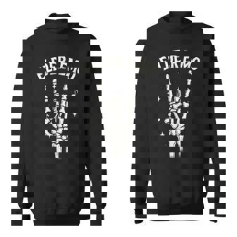 Elder Emo Skeleton Musician Rock Hand Music Stars Sweatshirt Unisex | Mazezy