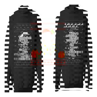 Elephant Christmas Ugly Sweater Elephant Graphic Sweatshirt | Mazezy