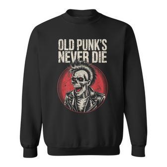Eliejo Punk Nunca Muere Rock Esqueleto Rebelde Camisa de entrenamiento - Regaloses