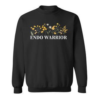 Endo Warrior Flowers Endometriosis Awareness Month Sweatshirt - Thegiftio UK