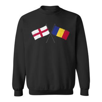 England Romania Crossed Flags English Romanian Friendship Sweatshirt Unisex | Mazezy