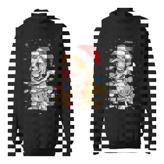 English Bulldog Christmas Tree Lights Dogs Xmas Pajamas Sweatshirt Unisex | Mazezy